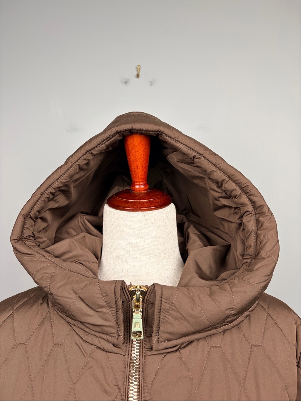 Laundry by Shelli Segal Quilted Hooded Puffer Coat Jacket Brown XL - Picture 4 of 10
